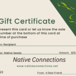 Native Connections Gift Certificate Example